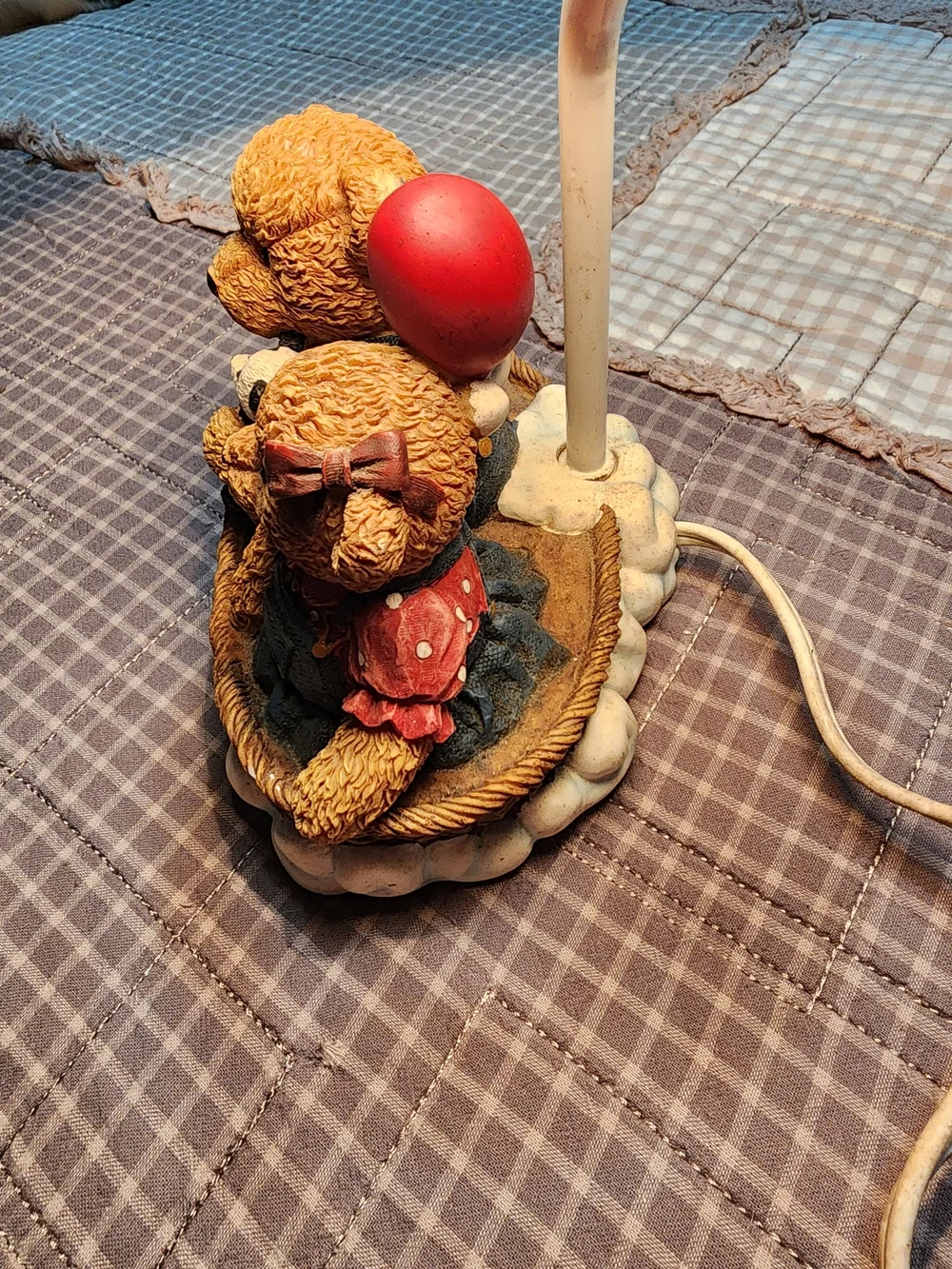 Bear Figurine Table Lamp in Beige and Brown